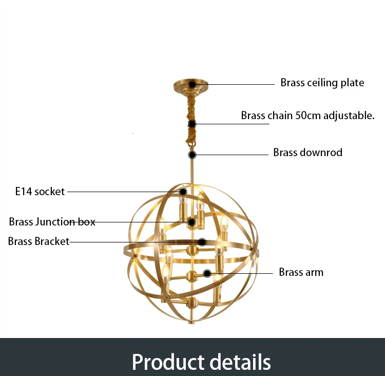 Современный подвесной светильник винтажная люстра из латуни домашний декор |