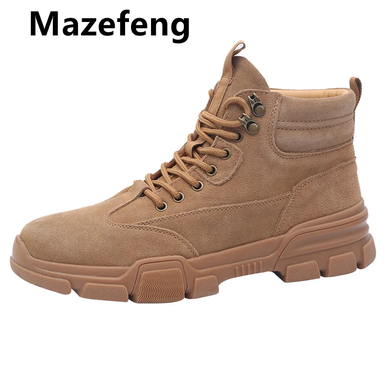 

Leather Men Boots Winter with Fur Super Warm Snow Boots Men Winter Casual Shoes Sneakers High Top Western Ankle Boots Waterproof