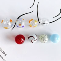 simple spherical colored glaze straight hole scattered beads hollow colored dot earrings material accessories