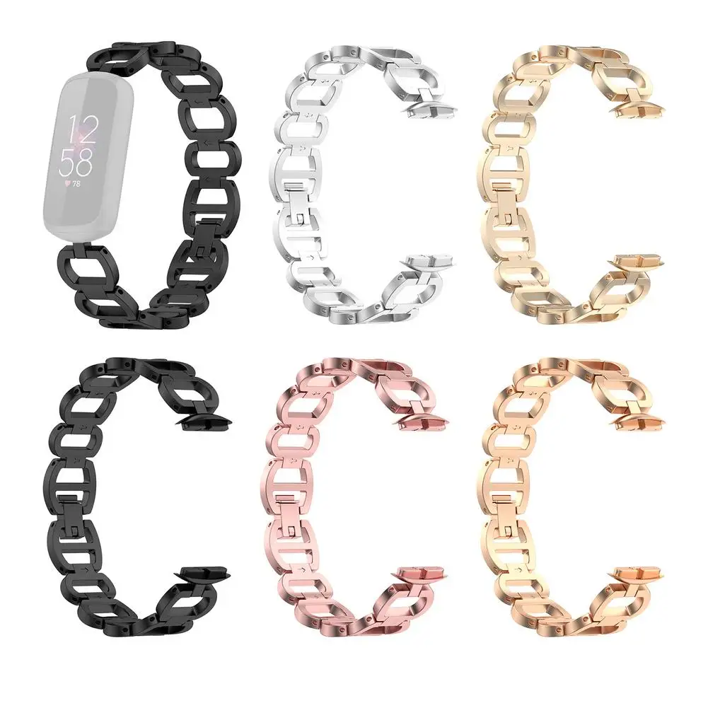 

Новинка 2021, металлический ремешок на запястье, сменный Браслет для роскошного складного браслета для спортивных часов Fitbit Luxe