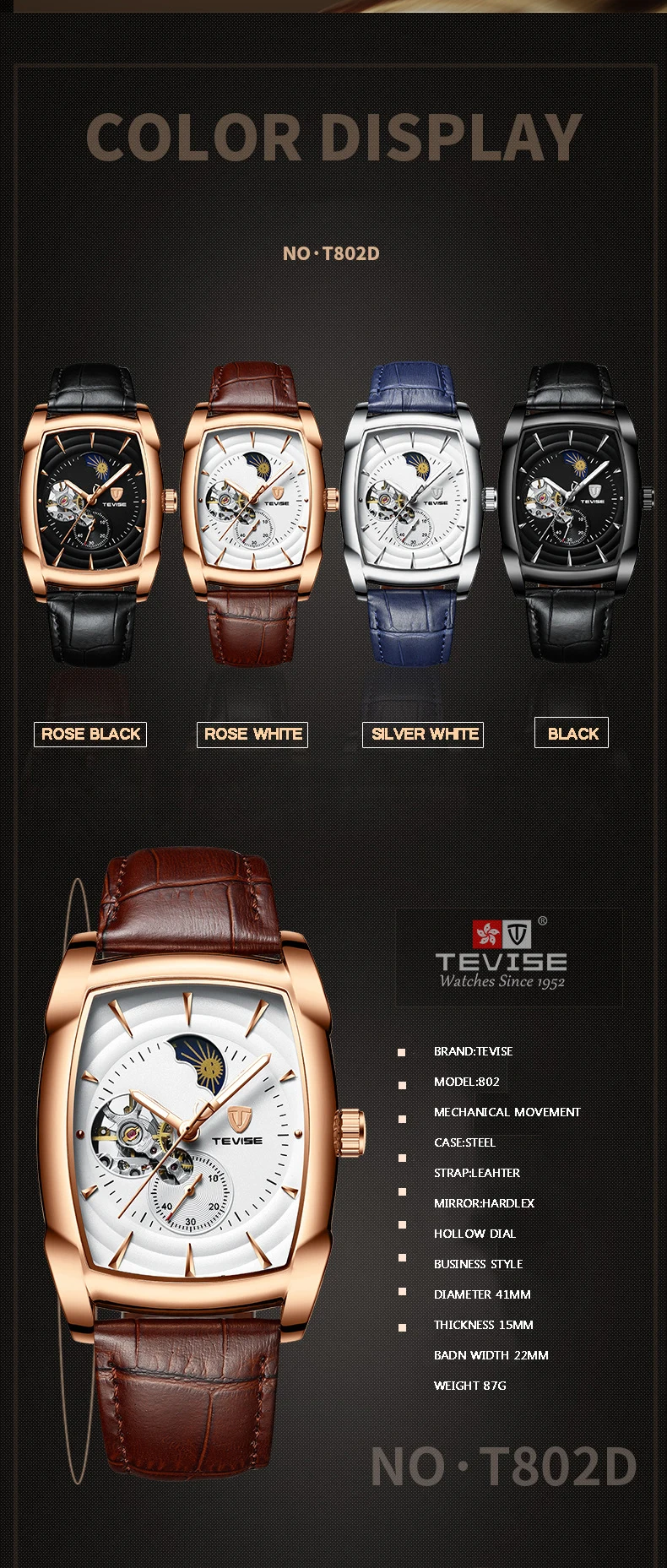 Tevise автоматические механические наручные часы Tourbillon Moon Phase часы лучший бренд мужские спортивные наручные часы с намоткой Relogio Masculino