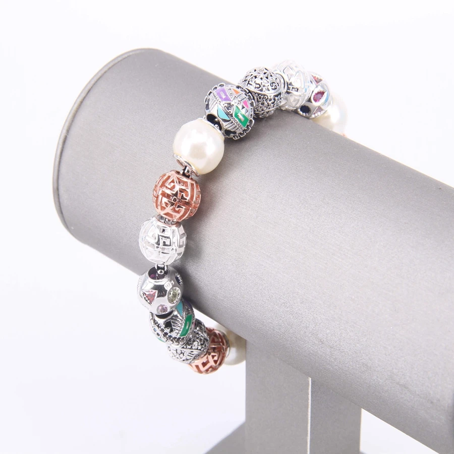 Браслет Hemiston TS с символом солнца голубые бусины в виде черепа браслет из кармы