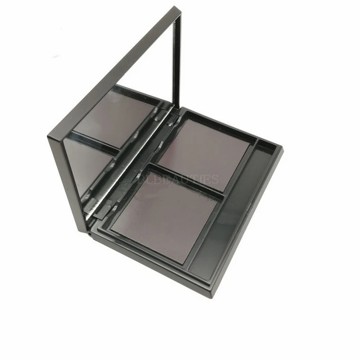 

50pcs/lot Makeup Black Empty Eyeshadow Powder Compact Container 2 Grids Cosmetic Compact With Mirror