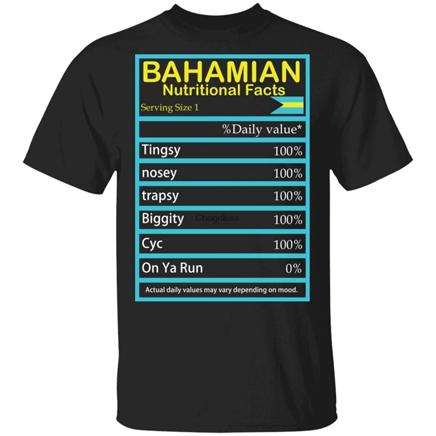 

Awesome Name Tees Bahamian Nutritional Facts Shirt