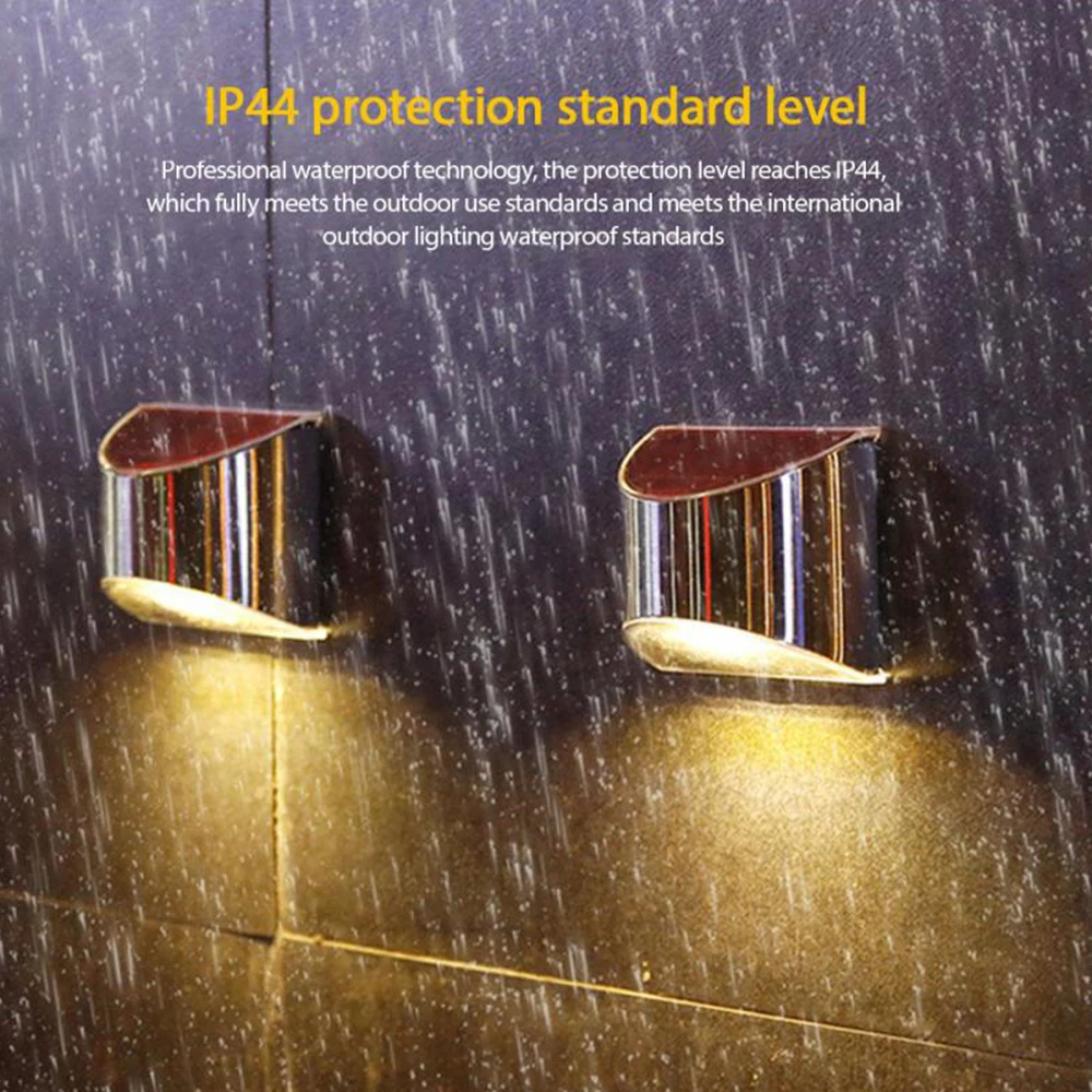 

Solar LED Wall Lamp Outdoor Lights 2Pcs Waterproof For Garden Patio Yard Railing Fence Garden Decor Wall Stair Pathway