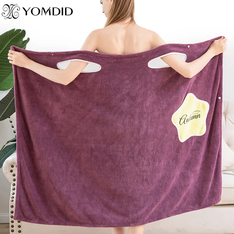 

Wearable Bath Towel Superfine Fiber Towels Soft and Absorbent Chic Towel for Autumn Hotel Home Bathroom Gifts Women Bathrobe