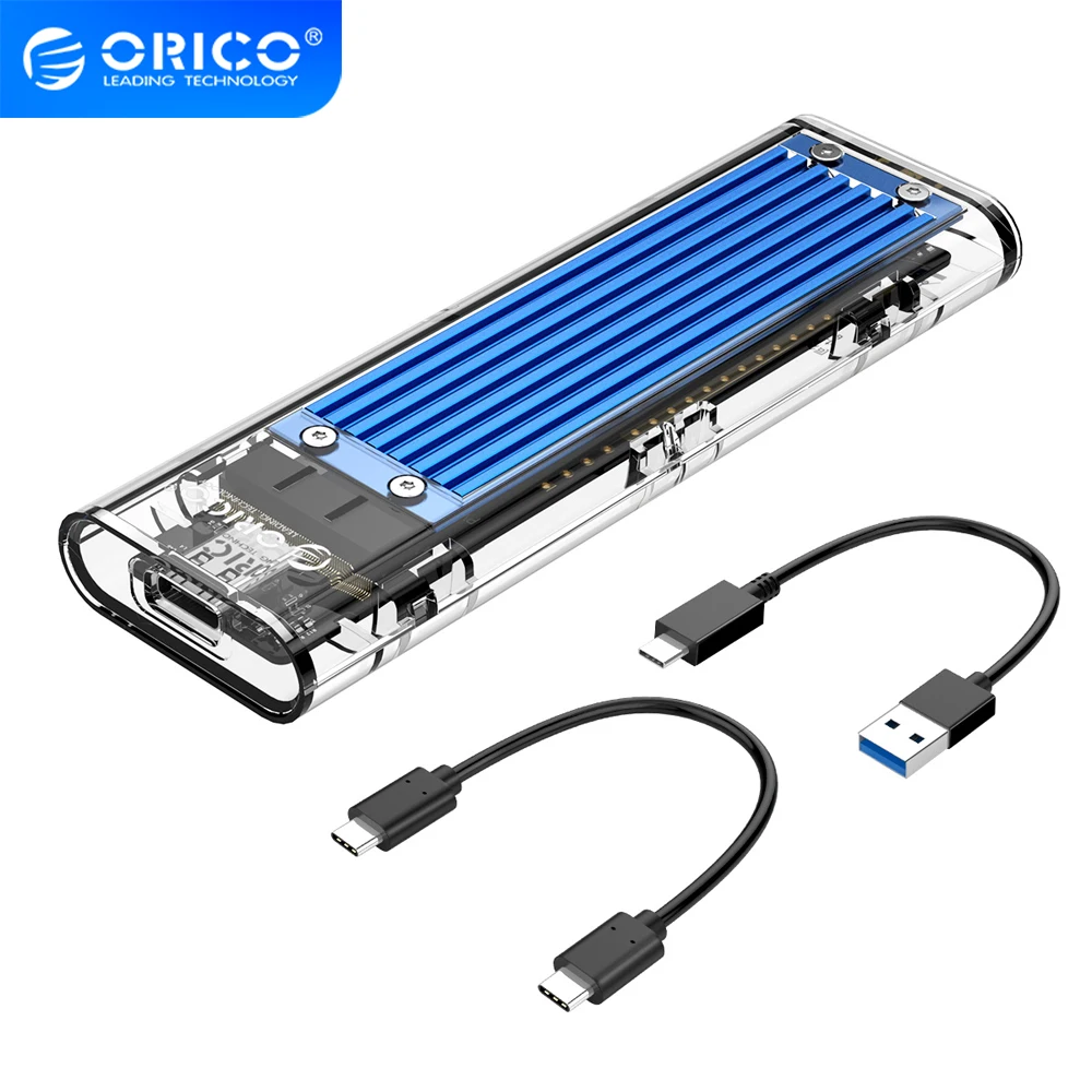 Прозрачный чехол ORICO M2 NVMe для жесткого диска футляр NVME PCIE NGFF SATA M/B Key SSD Disk |