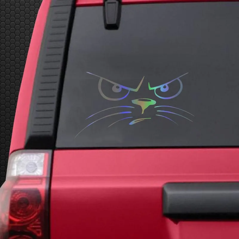 

Funny Car Sticker Accessories PVC 20cm X 11cm Not Happy Cat Motorcycle Waterproof Decal Decorative