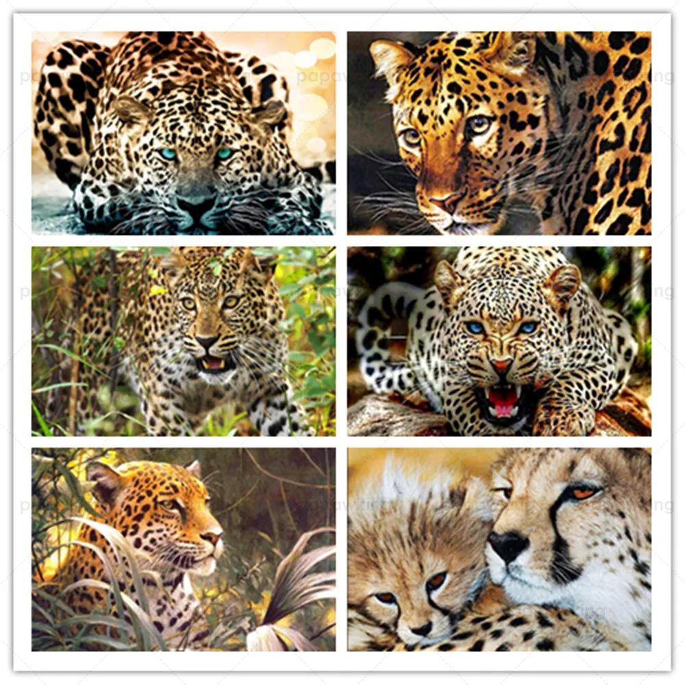 

Diamond Embroidery Leopard Diamond Art Painting Animals Full Drill Mosaic Needlework Pictures Rhinestones Handicraft Decor Gifts