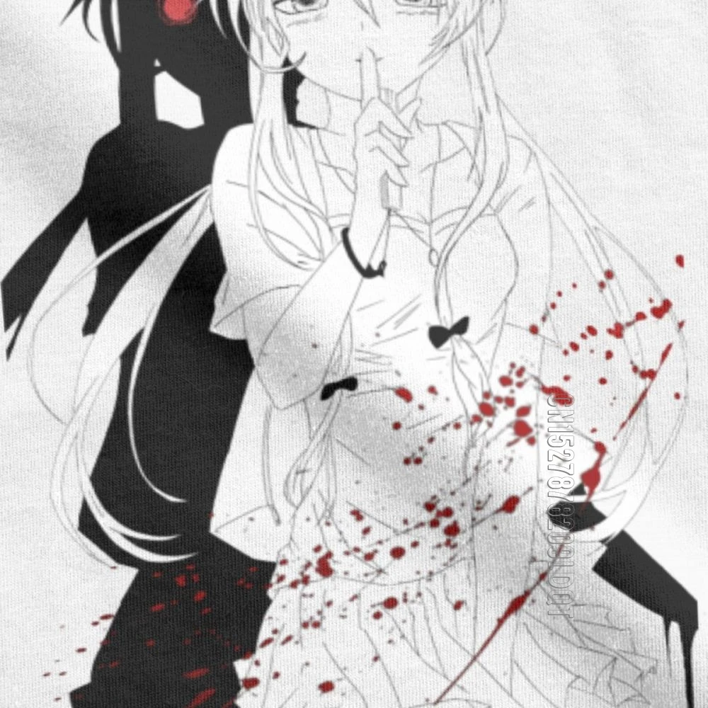 Мужская футболка Yuno Gasai с изображением брызг крови будущего молочного японского