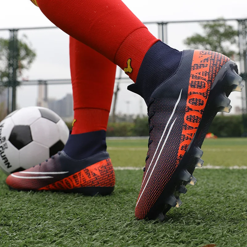 Подъеме размер 35 45 унисекс футбольные бутсы длинные шипы ботильоны Футбол сапоги