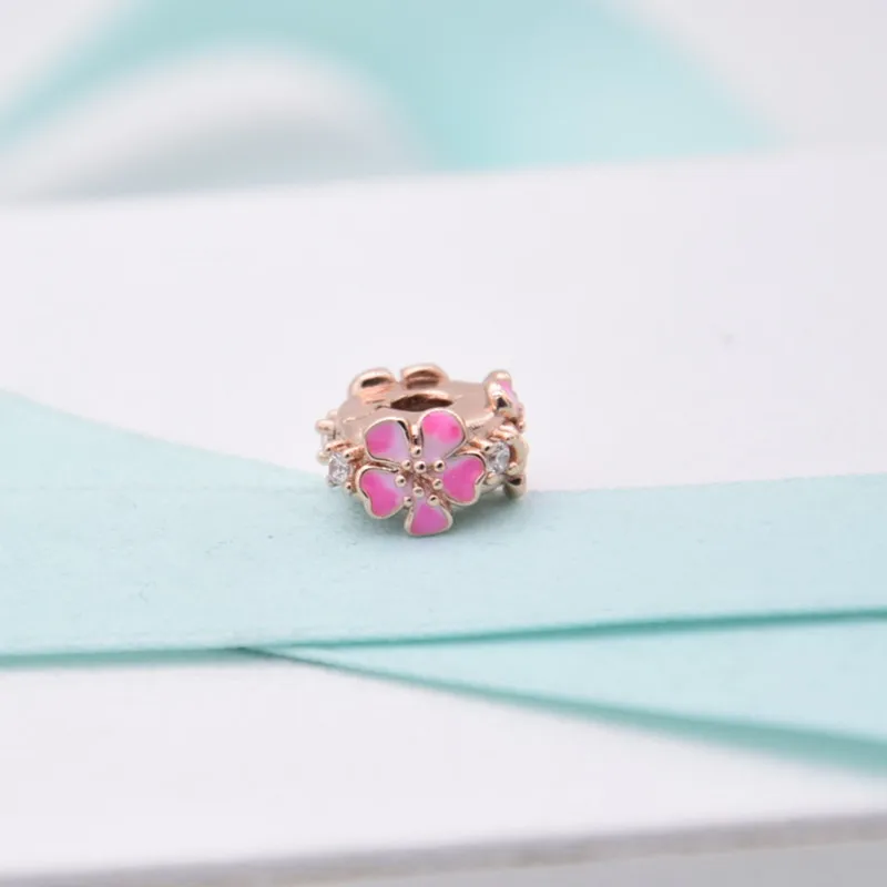 Весенние цветы персика цветок Роза Зажим очаровательные модели подходят для браслетов из бисера браслеты DIY