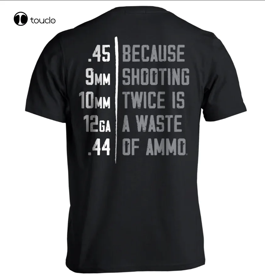 

Gun T-Shirt Shooting Twice Gun Lover Gift Unisex Men Women Backside Tee Gift shirt printing