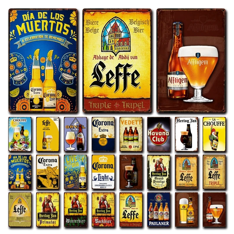 [Kelly66] Бельгийская Корона пива Экстра светильник Paulaner Leffe Hertog Jan жестяная арт