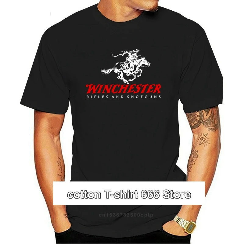 

Мужская черная футболка с логотипом Винчестера и ружья