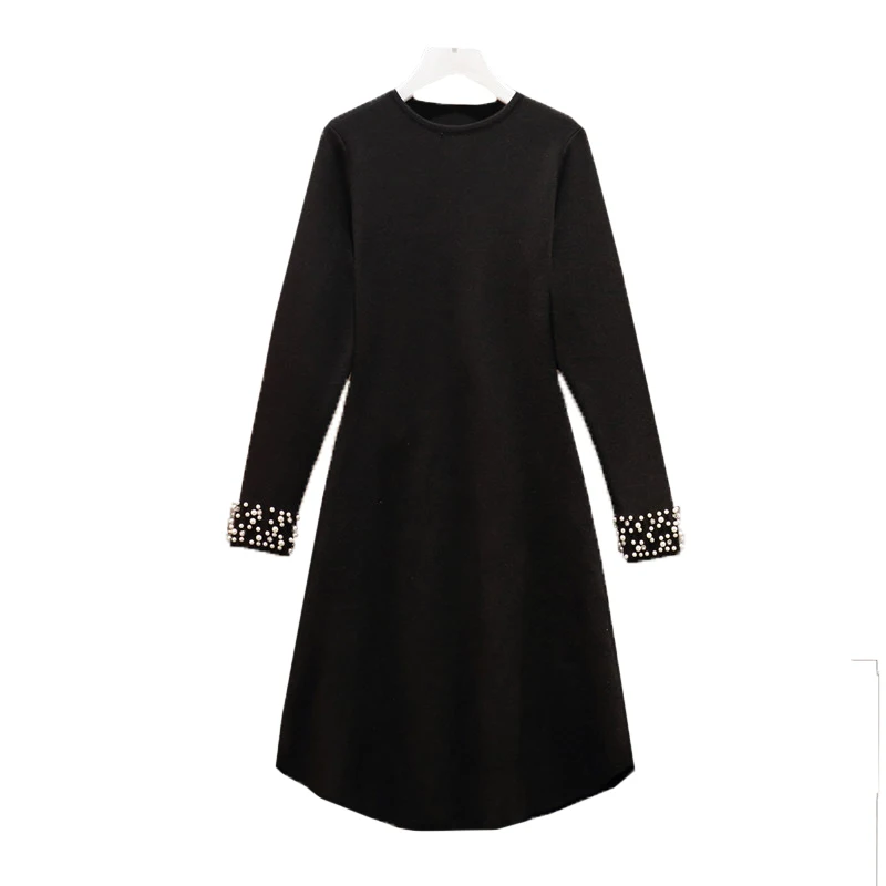 

Big yards dress fall 2020 new fat younger sister mm fashion show thin long-sleeved dress son brim minus age meat