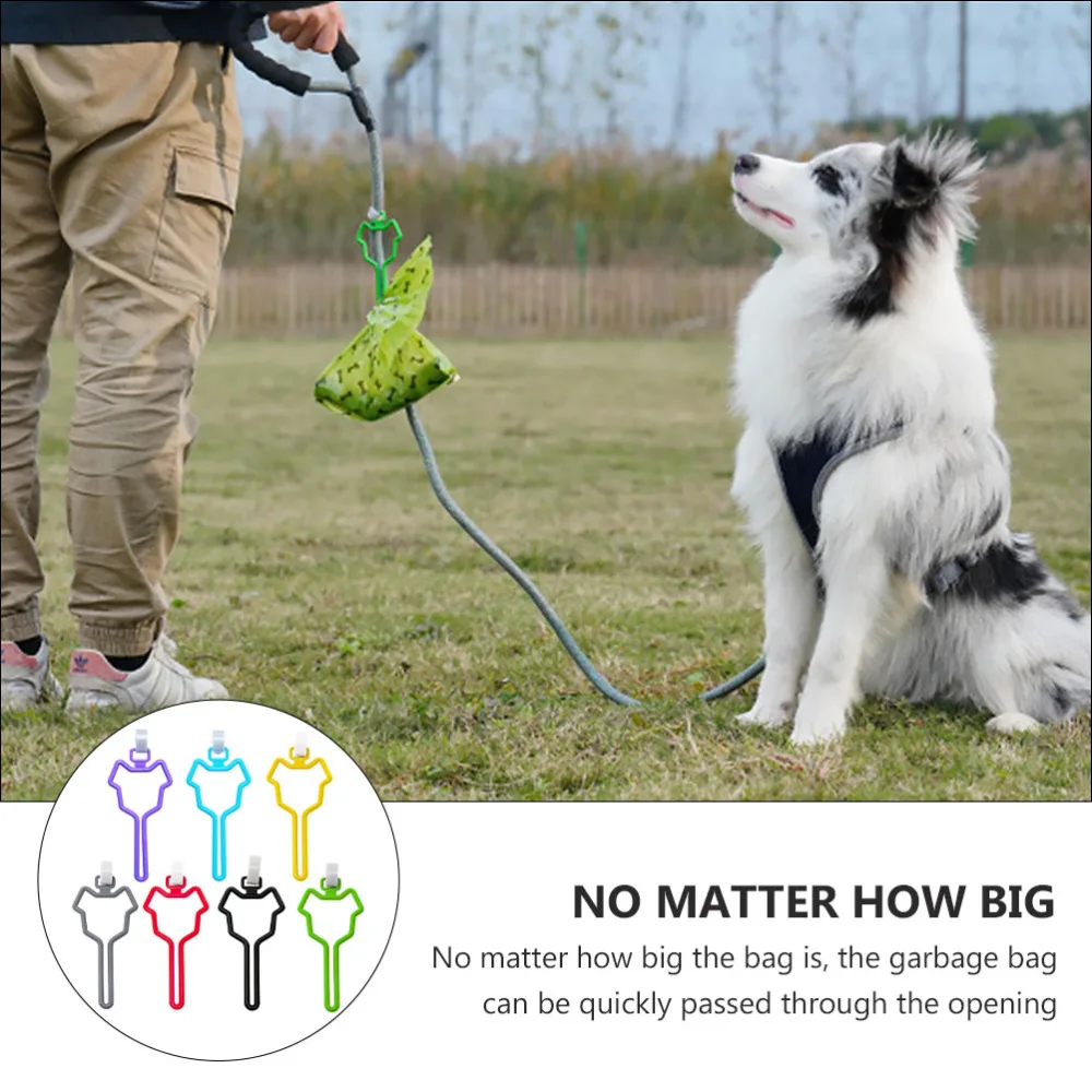 

7pcs Dog Poop Bag Holder Leash Waste Carrier Holder Pets Hands Free Knot Holder