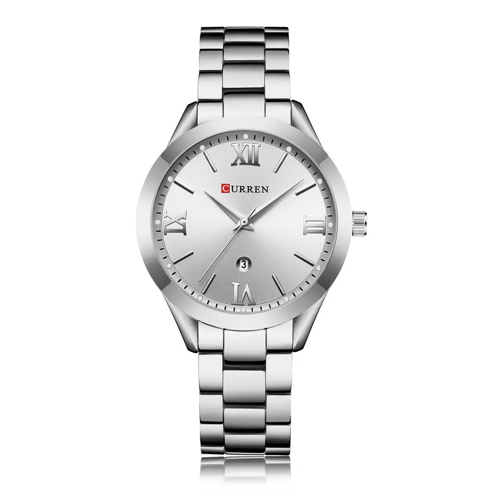 

Best Selling 2020 Fashion Women's Watch Luxury Steel Band Casual Business Quartz Watch Calendar Simple Women's Student Watch