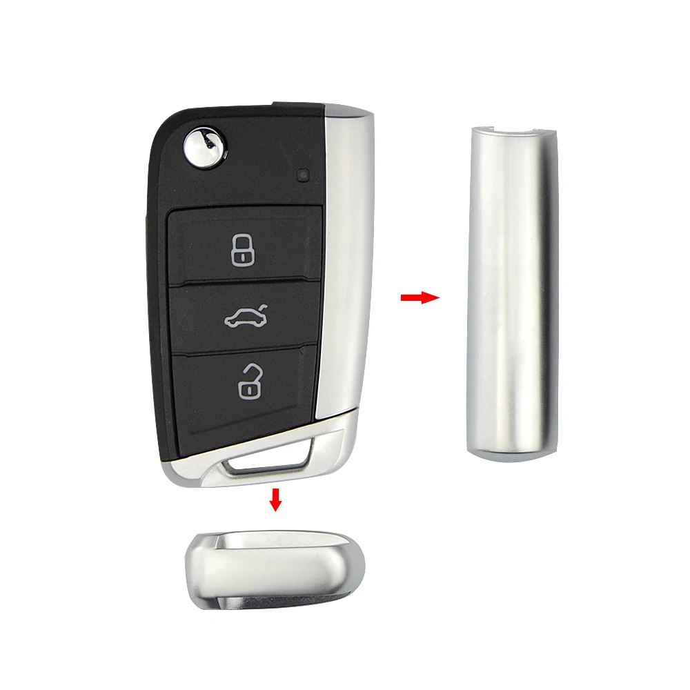 OkeyTech Автомобильный ключ боковой хвост металлическая часть матовая для V W Golf 7 GTI MK7