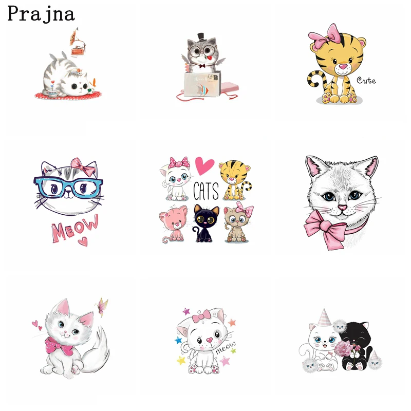 Нашивка С мультяшным котом теплопередающая виниловая нашивка для одежды