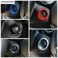 car one key start stop engine push switch circle ring button cover trim decoration for jeep compass 2017 2020 accessories 1pc