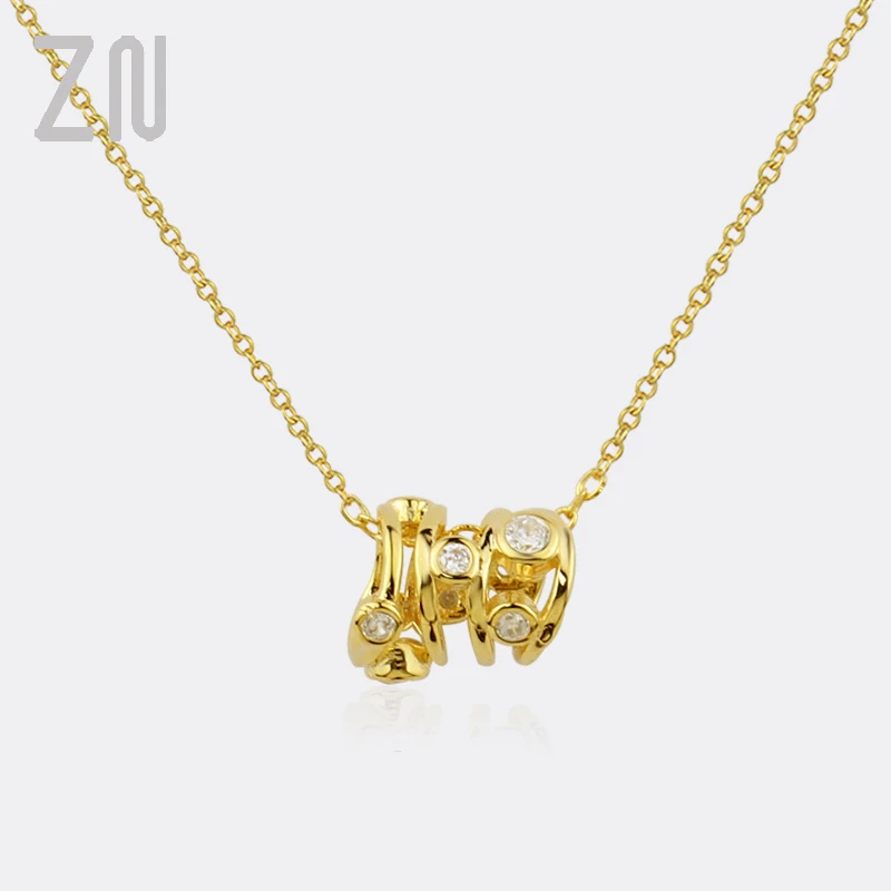 

ZN 2021 New Korean Style Necklaces for Women Personality Trendy O-shape Chain Geometric Pendant Jewelry Fashion Accessories Gift