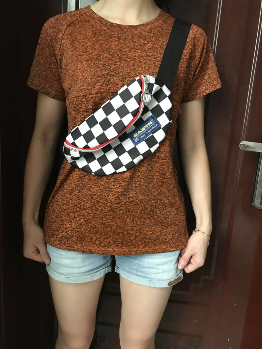 waist mini chest bag Винтажный уличный Японский Корейский Холщовый клетчатый рюкзак для студентов, школьников, мужчин и женщин, Сумка с пряжкой на молнии, Студенческая дорожная сумка для книг - Цвет: waist mini chest bag