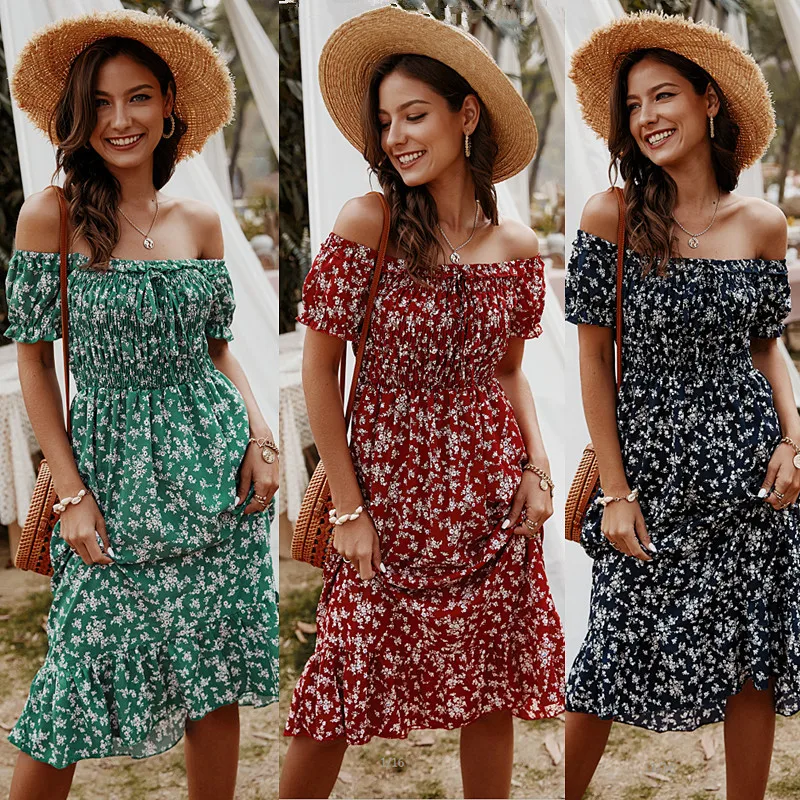 

Printed Dress for Woman Hot Selling 2020 Spring And Summer Bohemian New Products