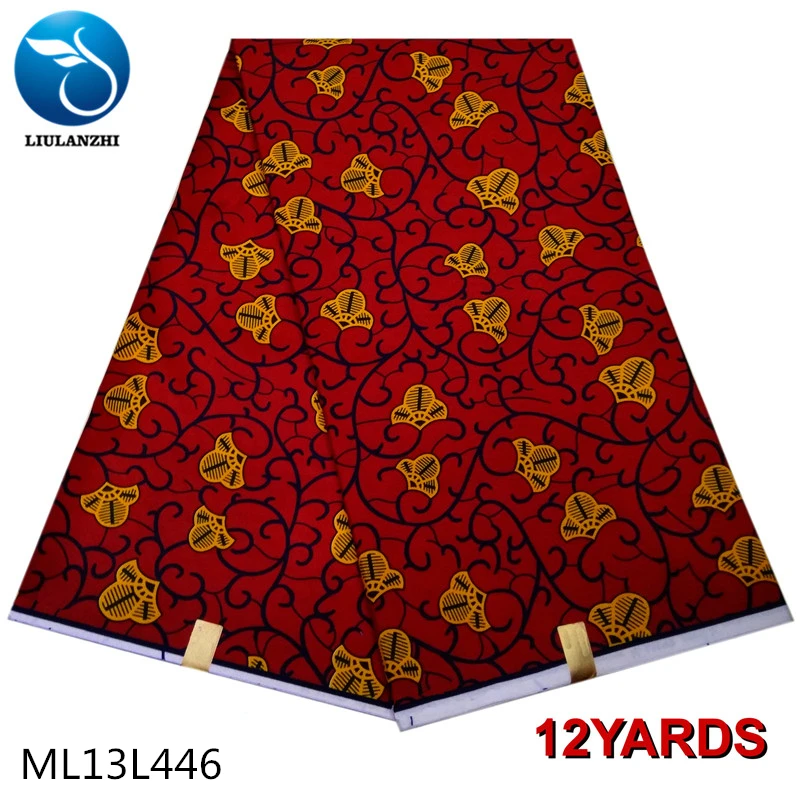 

LIULANZHI wax prints ankara 12 yards african ankara tissu for dress designer wax fabrics african ML13L444-453