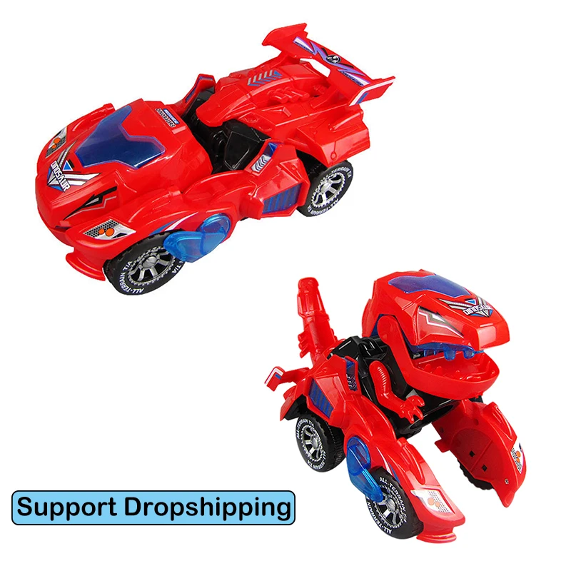

Dinosaur Transformed Electric Toy Car General Wheeled Robot Refitting Car T-Rex Toys Children's Gift with LED Light Sound