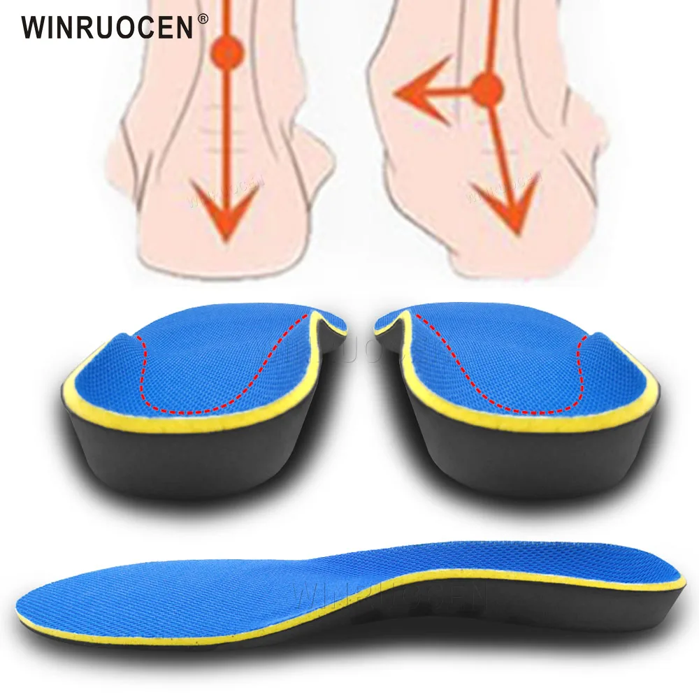 

EVA 3D arch support orthopedic insoles X/O feet Non-slip shock absorption heel insoles Plantar Fasciitis insert pads for shoes