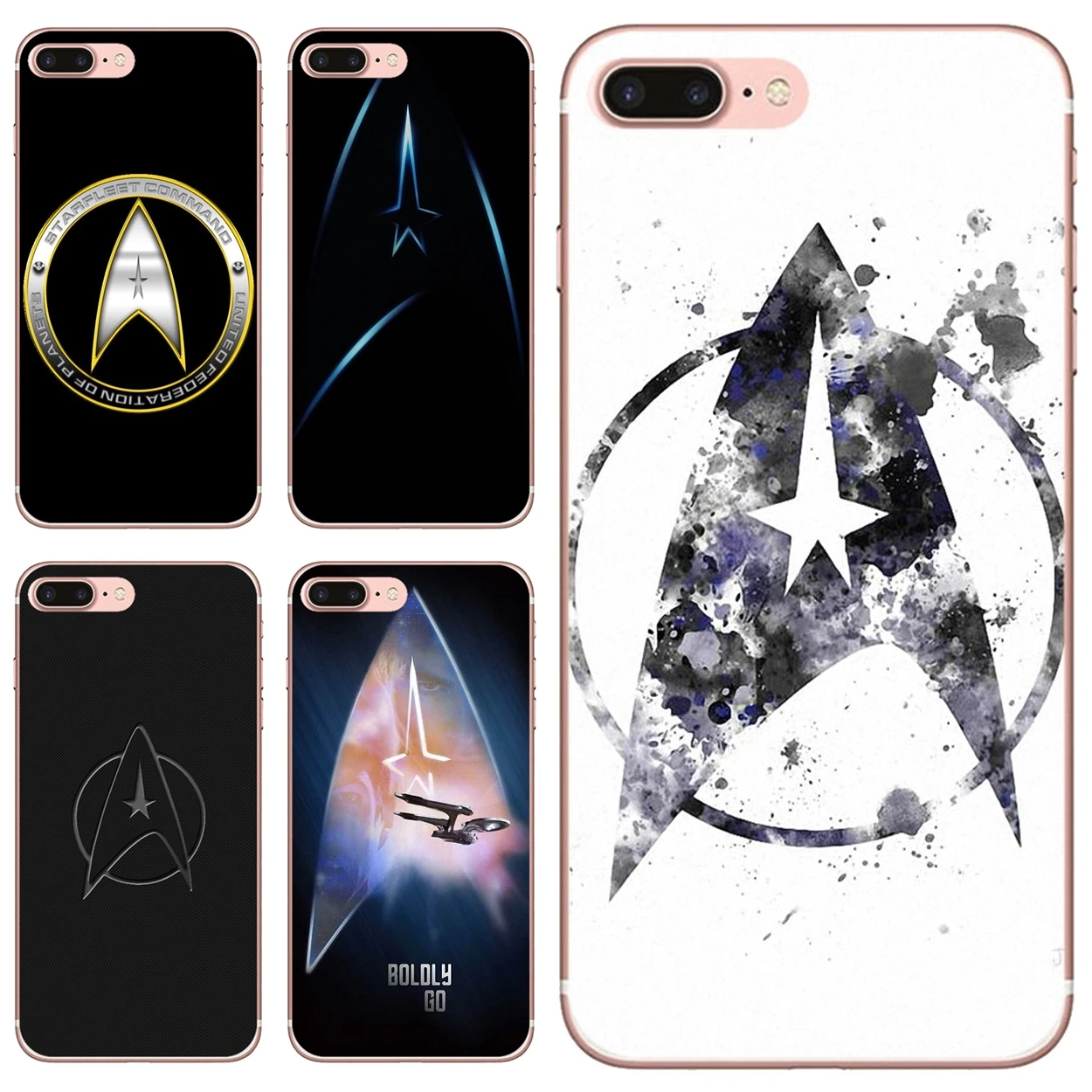 

For iPhone 10 11 12 13 Mini Pro 4S 5S SE 5C 6 6S 7 8 X XR XS Plus Max 2020 Star trek star logo watercolor jigsaw Cell Phone Case