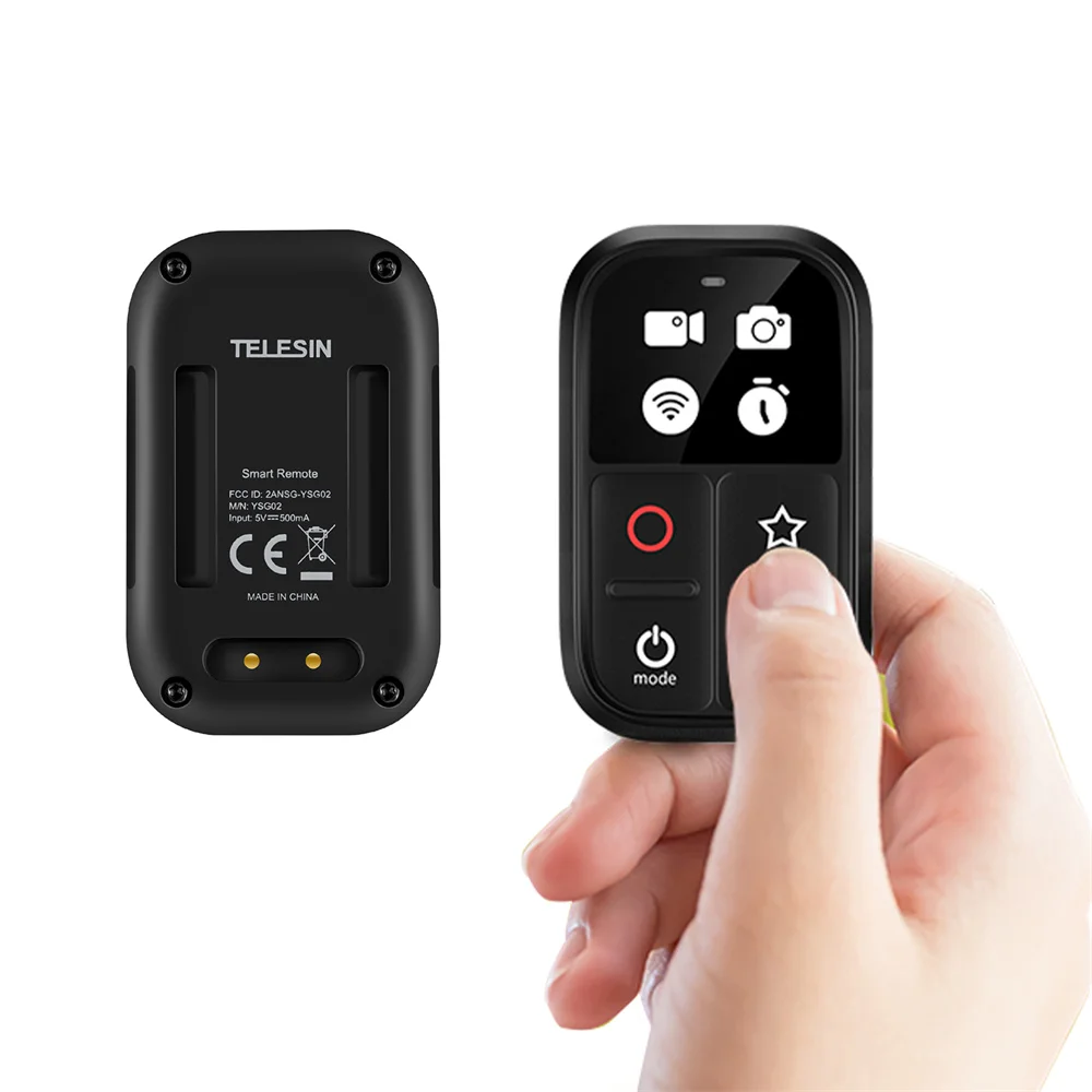 Дешево TELESIN 80 м умный пульт дистанционного управления Wi-Fi для GoPro Hero 10 9 8 Max черный с горячей клавишей для Gopro 10 9 Аксессуары для экшн-камеры