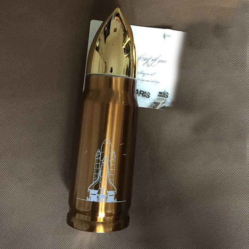 copper Renge Весна 350/500 мл нержавеющая сталь пуля чашки термосы Мужская Спортивная бутылка Cannon вакуумный чайник термос бутылка - Цвет: copper