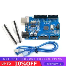 Высокое качество один Комплект UNO R3 CH340G+ MEGA328P Чип 16 МГц для Arduino UNO R3 макетная плата+ USB кабель