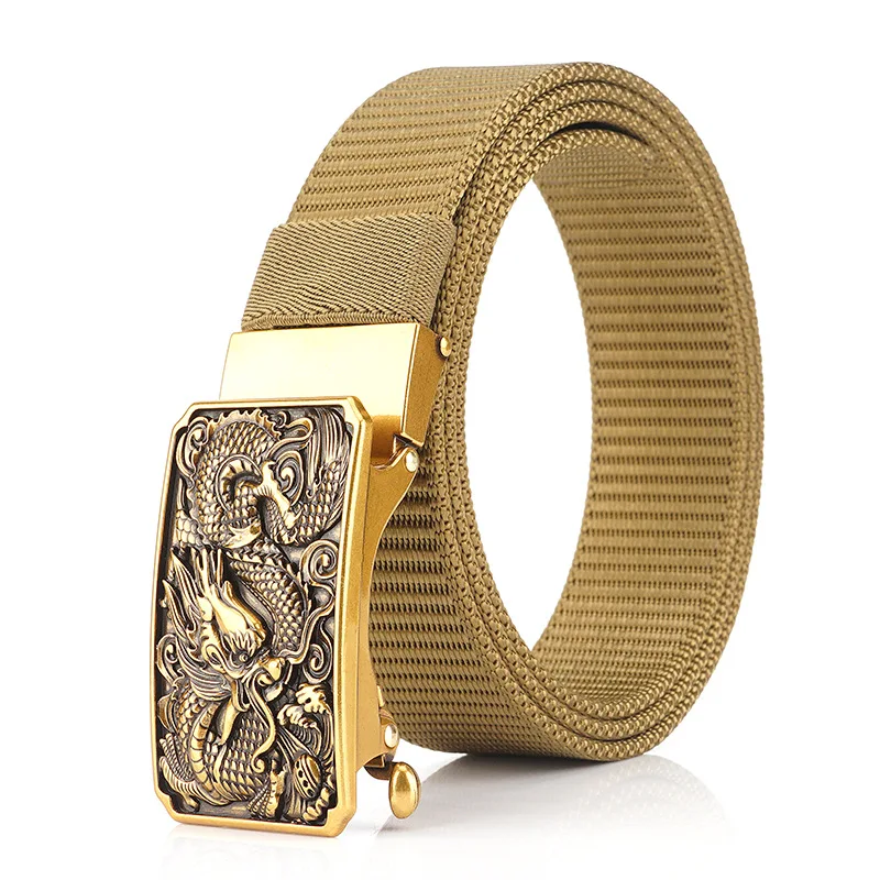 

TUSHI Men's Belts Army Outdoor Hunting Tactical Wiast Engraving Dragon Multi-function Alloy Buckle High Quality Military Belt