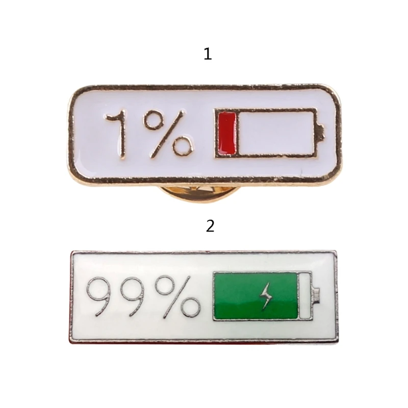 

Battery Power Display Brooch Enamel Pin 1.18inch Brooch Pin Cute Female Badge Bag Collar Accessory Creative Couples Gift