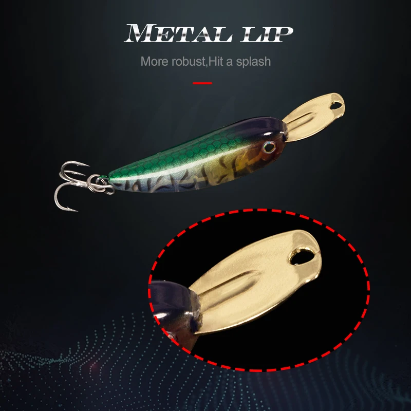 Hunthouse riser bait fishing lure minnow sinking wobbler metal lip 2020 40/70mm 5.6/8.2g for bass lw520 | Спорт и развлечения
