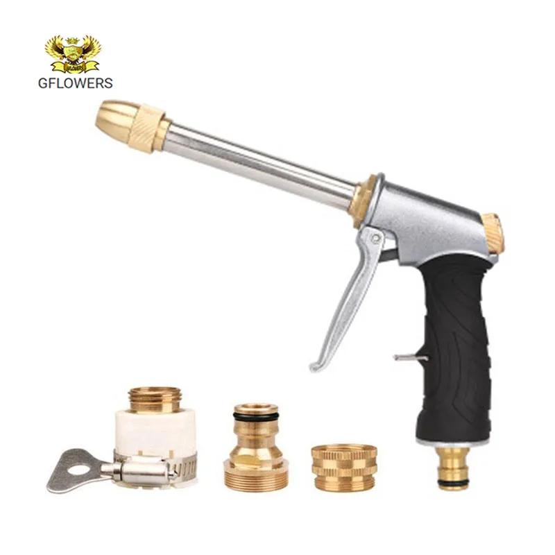 

Car wash water gun, plastic-coated high-pressure water gun, garden watering and car washing tools, copper sprinkler water gun