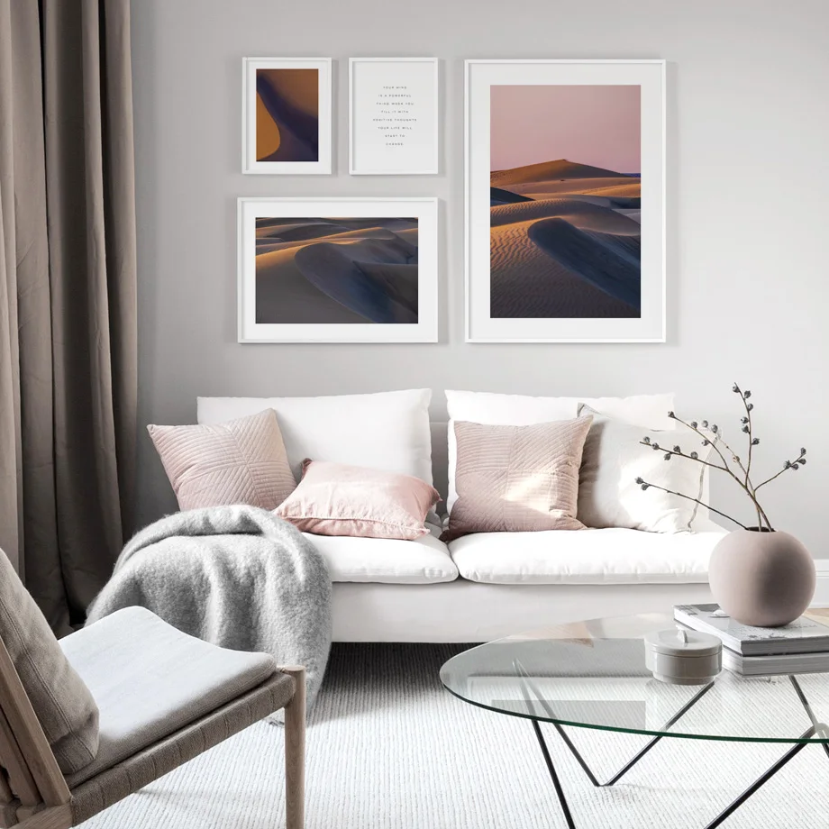 

Warm Color Dunes Desert Landscape Wall Art Print paper Painting Nordic Posters And Prints Wall Pictures For Living Room Decor