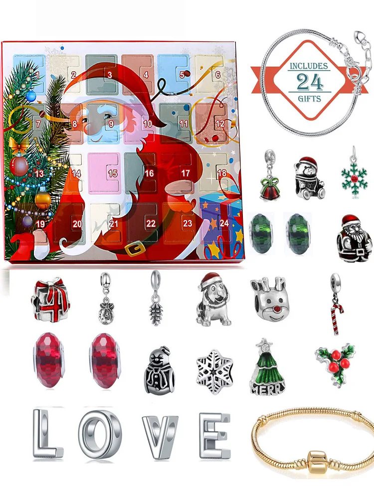 

Рождественский браслет, DIY браслет, Рождественская таинственная коробка, календарь с обратным отсчетом, Рождественское украшение, подарочн...