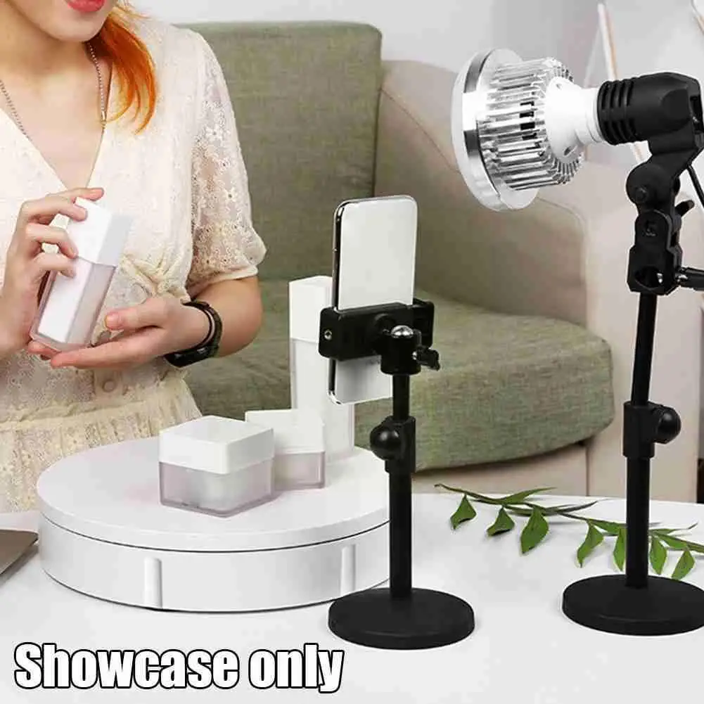Adjustable 360 Degree Round Rotating Turntable Display Studio White Stand Backdrop Stand Photo Accessories Shooting Photogr F2R5