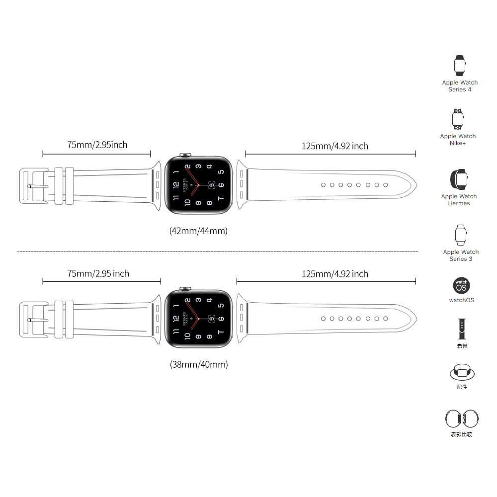 Howk ремешок для часов Apple Watch Series 4 3 2 1 38 мм 40 мм 42 мм 44 мм браслет умные аксессуары наручные часы для Apple Watch Herme Band