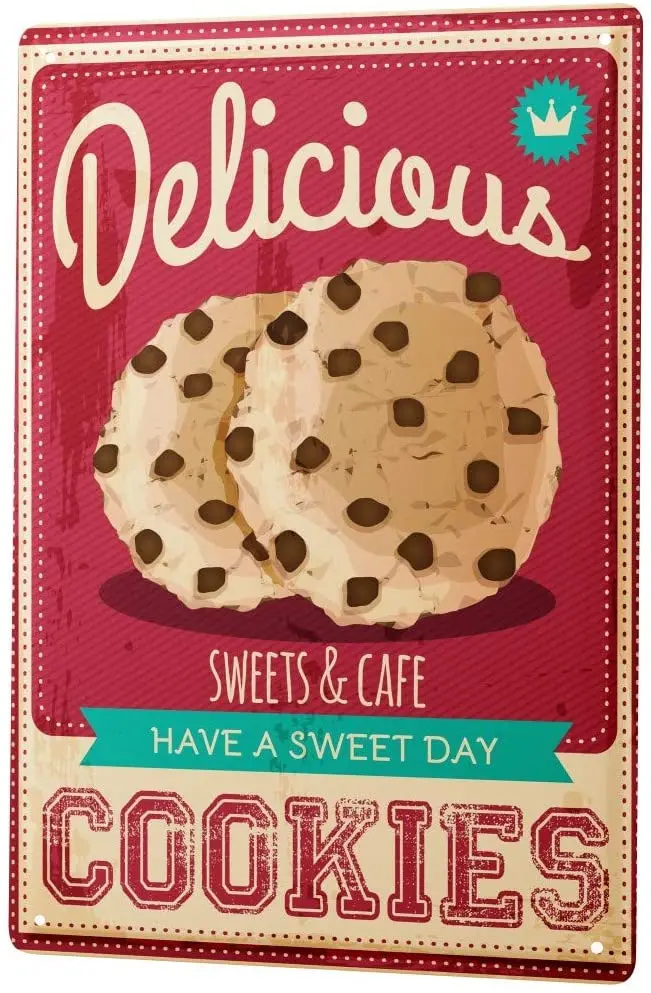 

Nostalgic Fun Biscuit Metal Tin Sign Sign Decoration Dessert Shop Home Kitchen Wall Sign Hotel Restaurant Cafe Club Sign 20*30CM