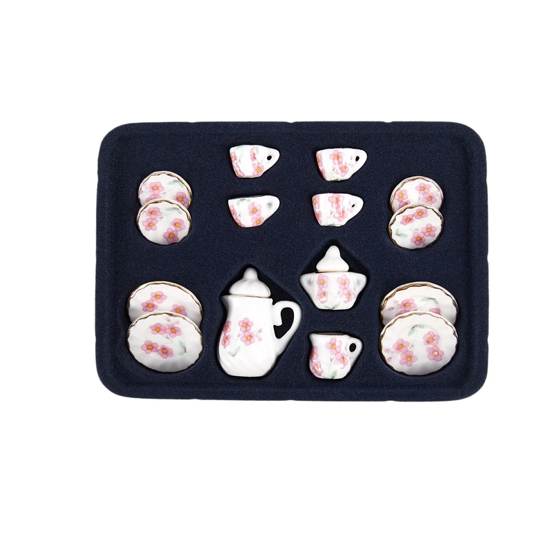 Кукольный домик Розовая маргаритка фарфоровый чайный горшок с крышкой Набор