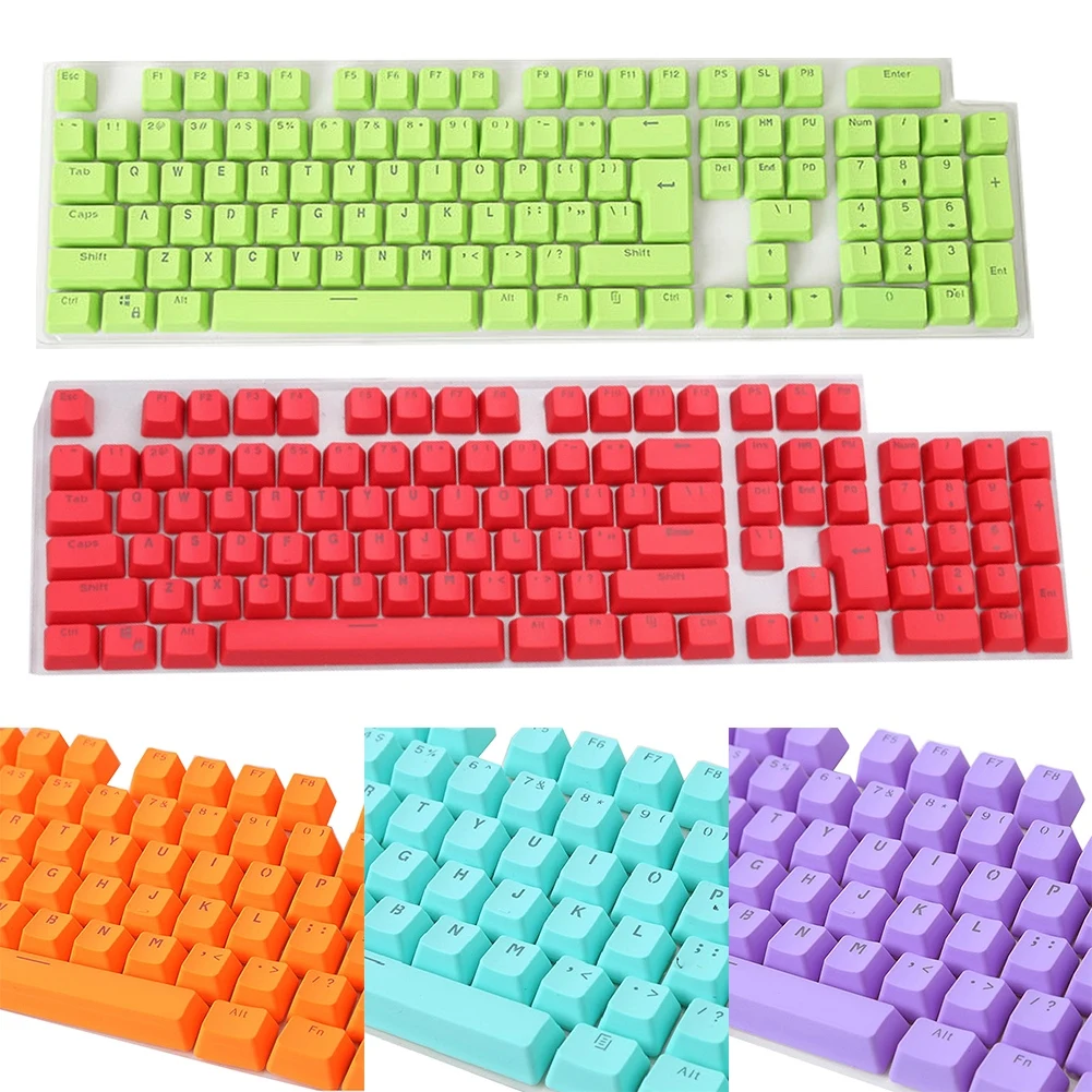 

104 Keys Keycap Keyboard PBT Solid Color Backlight Key caps Replacement Keycap for Mechanical Keyboard