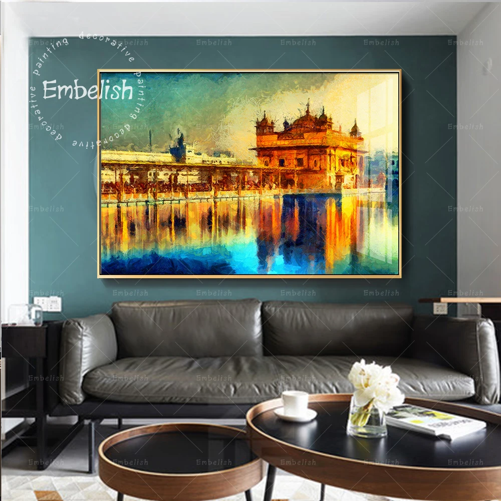 Золотистый храм эмбелиш в амритсар известное индийское здание настенные