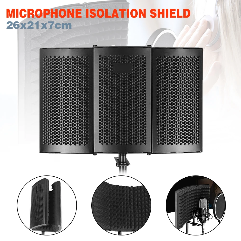 Складной микрофон Регулируемый студийный звукозаписывающий изолятор щит