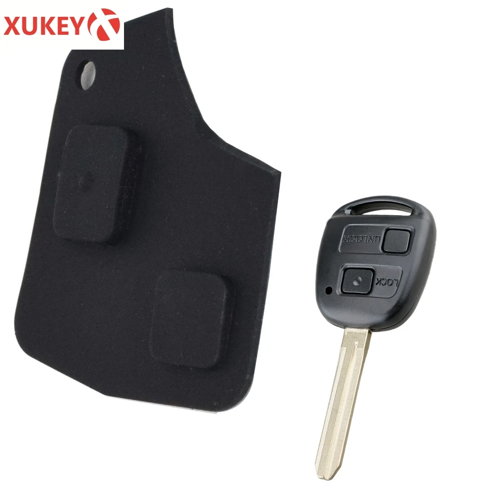 

2x Replacement Rubber Pad Car Remote Key Fob Shell for Toyota Prado Corolla Echo Tarago Alphard MR2 Key Cover Case