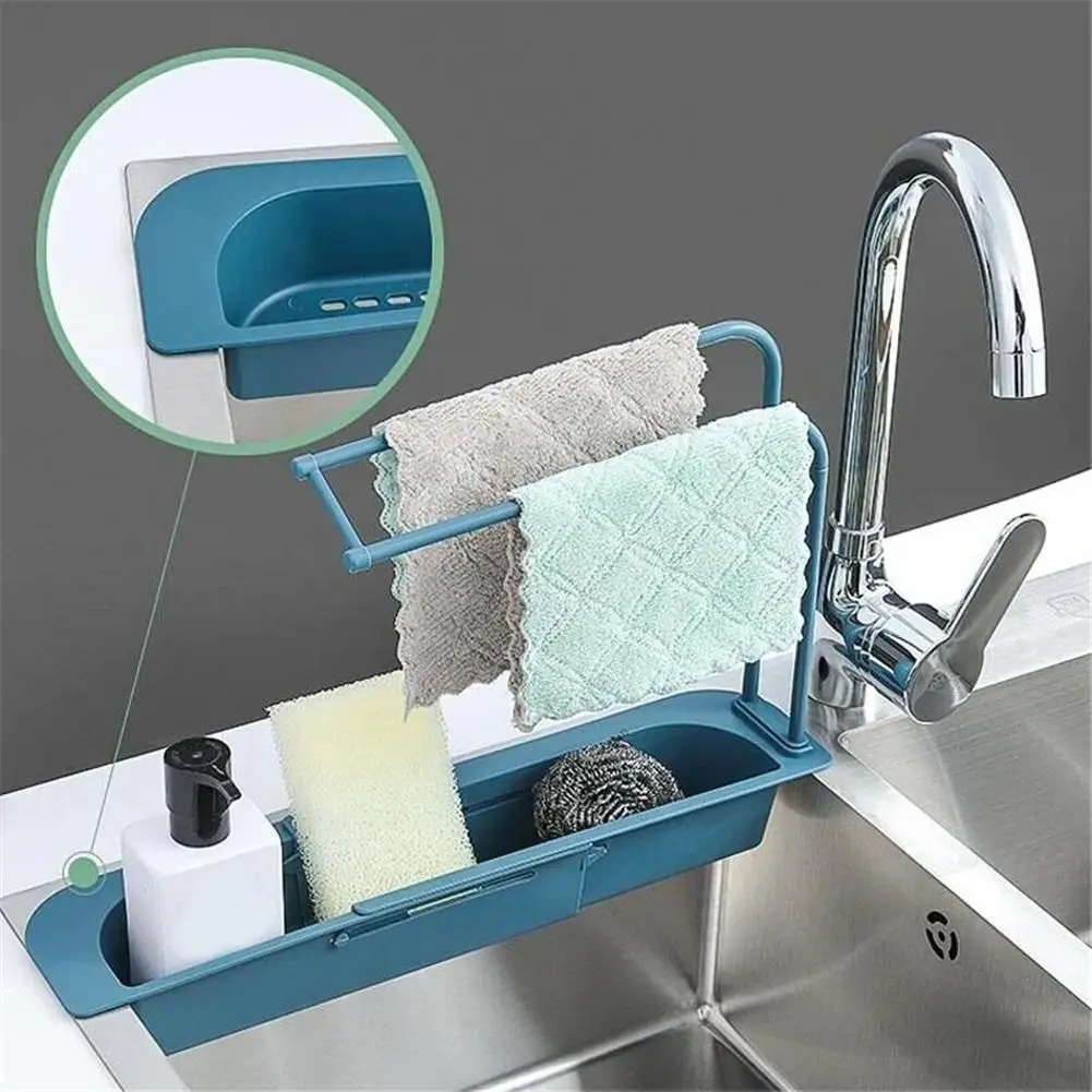 

Detachable Kitchen Organizer Dish Cloths Drain Rack Clean Sponge Holder Rag Storage Hanger Eco Friendly Plastic Drainer Shelf